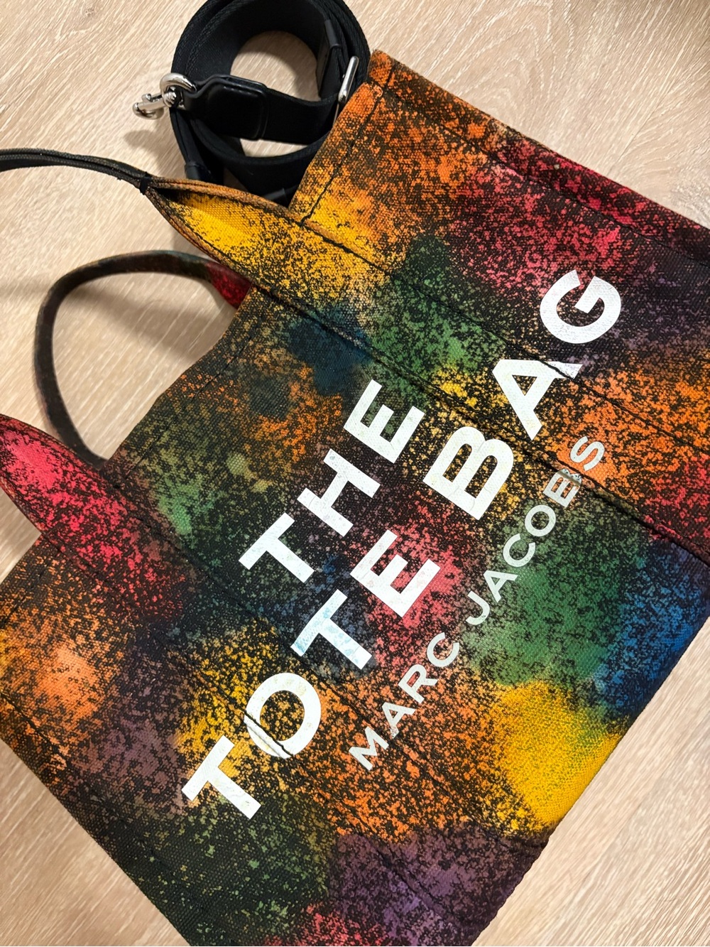 Medium Marc Jacobs Customized The Tote Bag 🌈 Rainbow Splatter - Picture 2 of 10